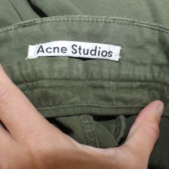 Acne Studios Forest Green Chino Trousers - Picture 4 of 5
